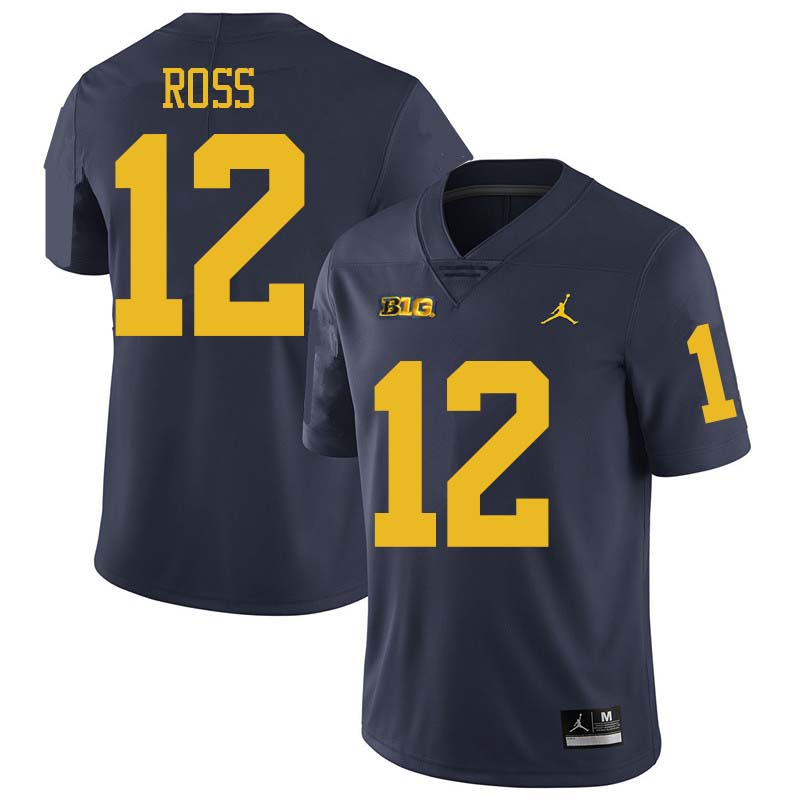 Jordan Brand Men #12 Josh Ross Michigan Wolverines College Football Jerseys Sale-Navy - Click Image to Close